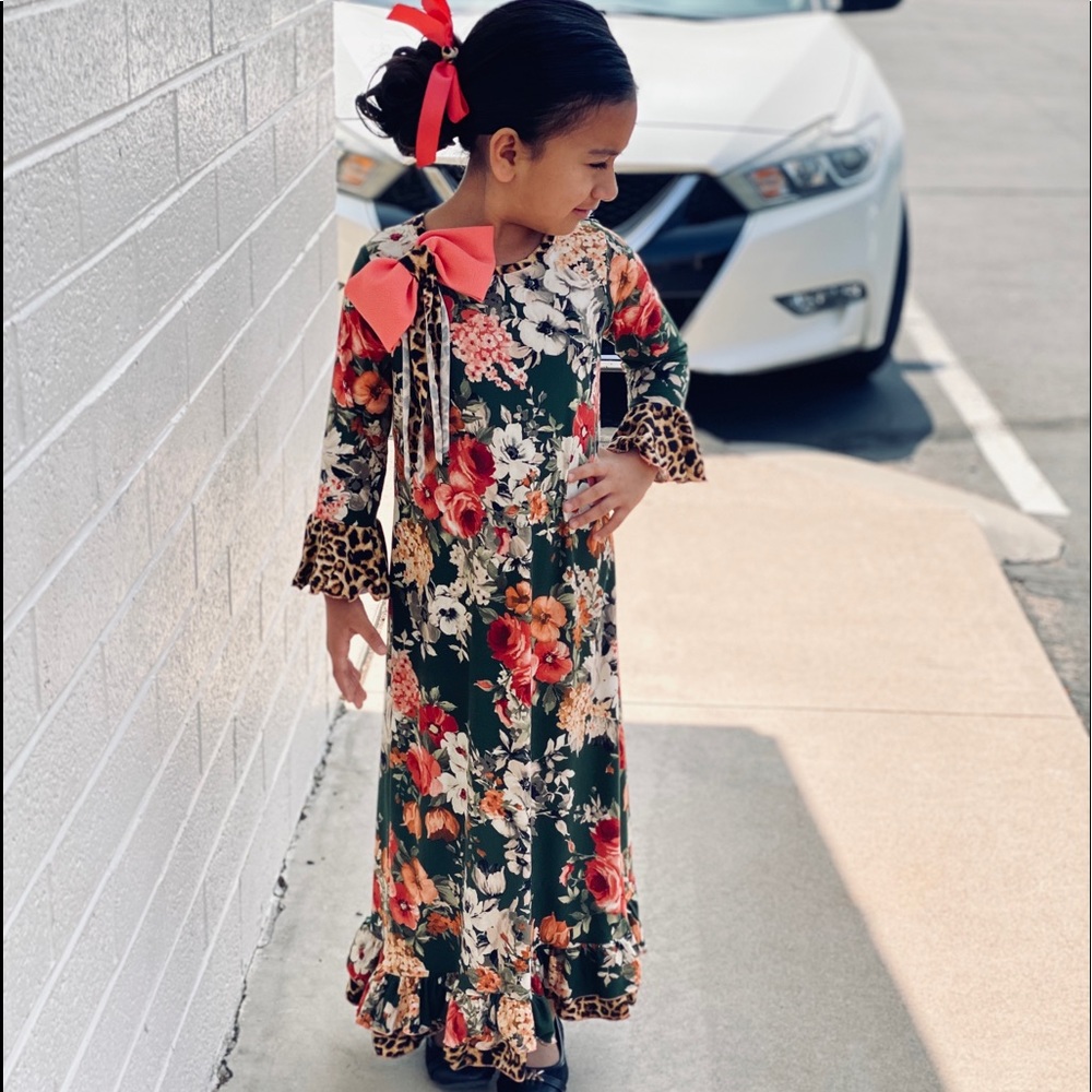 Girls leopard dress